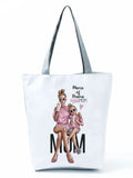 Cartoon Mama The Tote Bag Eco Reusable Shoulder Bags High Capacity