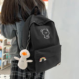Cartoon Teen Backpack for Girls Student Nylon Middle School Bags High SchoolBag