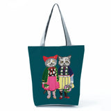 Cat Creen Women's Casual Tote Cartoon Animation Eco Friendly Shopping Bag