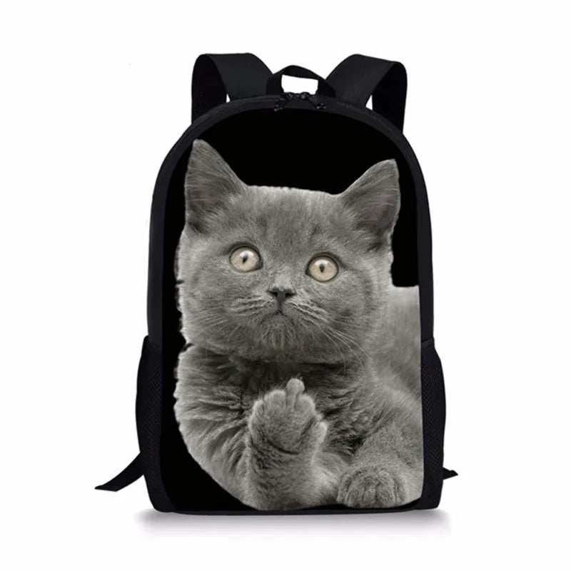 Cat Print Kids Backpack School Bags Primary School Student Schoolbags