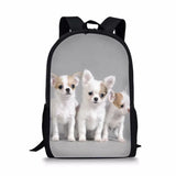 Chihuahua Dog Print Kids School Backpack Bookbag Mochilas Escolares