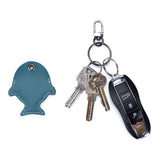 Fish Shape Split Second Layer Cow Leather Key Tag Holder