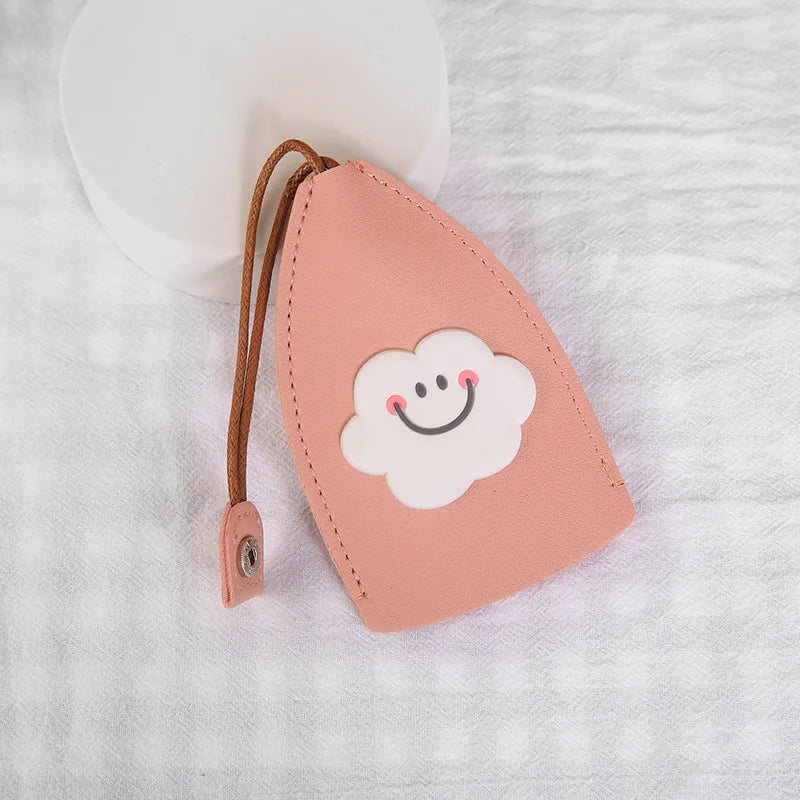 Cute Cartoon Leather Keychain Pouch