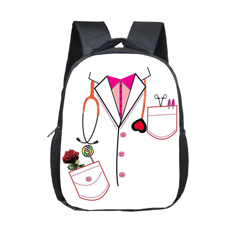 Doctor Nurse Uniform Print Backpack School Bags for Kids