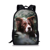 Dog 3D Print Book Bag Boys Girls School Backpack Kids Puppy Mochilas Escolares I