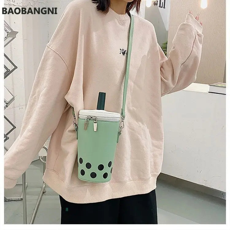Cartoon Printing Drink Cup Crossbody Bag for Women