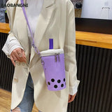 Cartoon Printing Drink Cup Crossbody Bag for Women