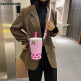 Cartoon Printing Drink Cup Crossbody Bag for Women