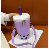Cartoon Printing Drink Cup Crossbody Bag for Women