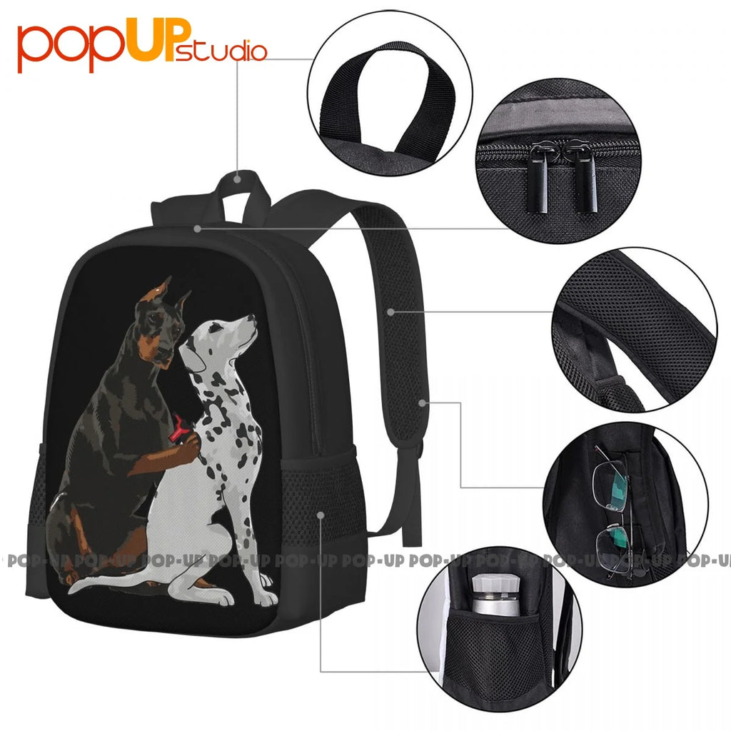 Doberman Tattoo Dalmatian Dog Backpack Large Hot Foldable Gym Bag