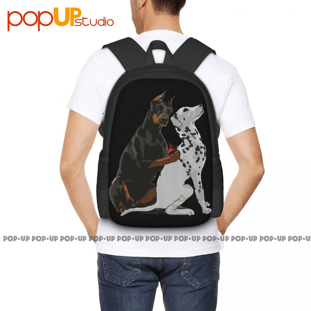 Doberman Tattoo Dalmatian Dog Backpack Large Hot Foldable Gym Bag