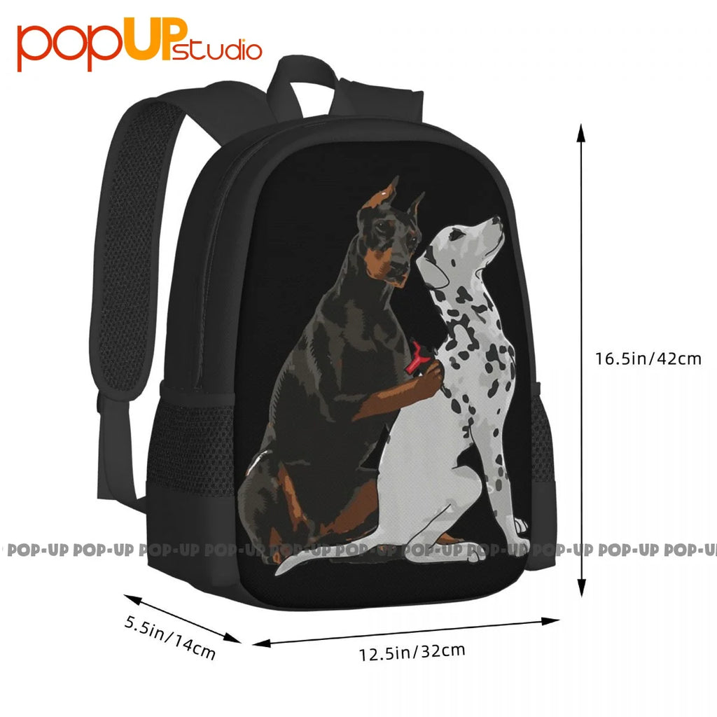 Doberman Tattoo Dalmatian Dog Backpack Large Hot Foldable Gym Bag