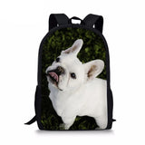 French Bulldog 3D Print School Bags for Boys Girls