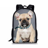 French Bulldog 3D Print School Bags for Boys Girls