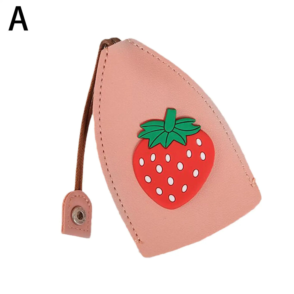 Fruit Cartoon Key Bag Mini Compact PU Leather Key Wallets Girls Key Holder Case