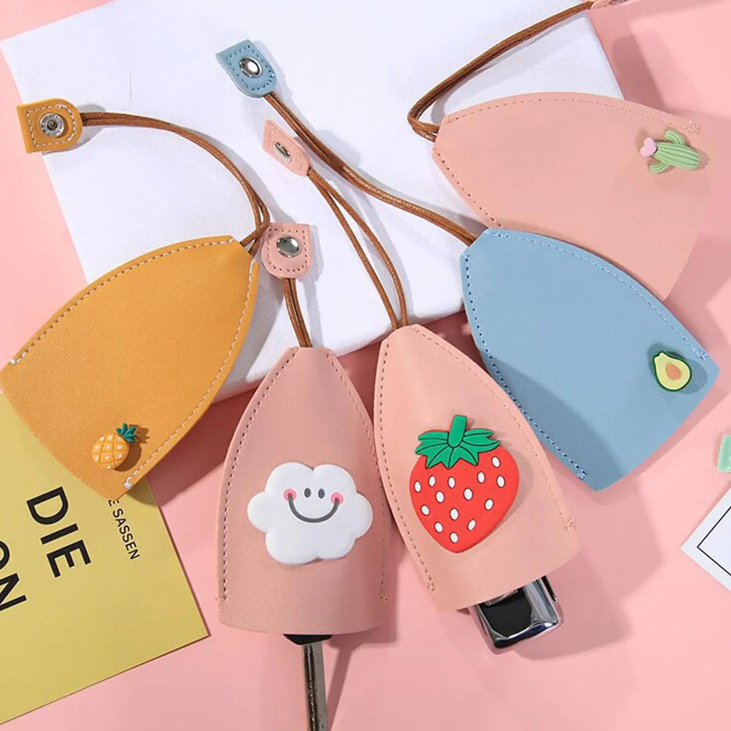 Fruit Cartoon Key Bag Mini Compact PU Leather Key Wallets Girls Key Holder Case