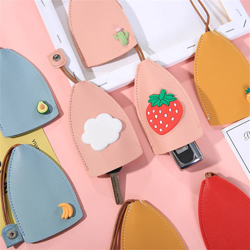 Unisex Creative Fruit Pull Type Key Bag PU Leather Key Wallets
