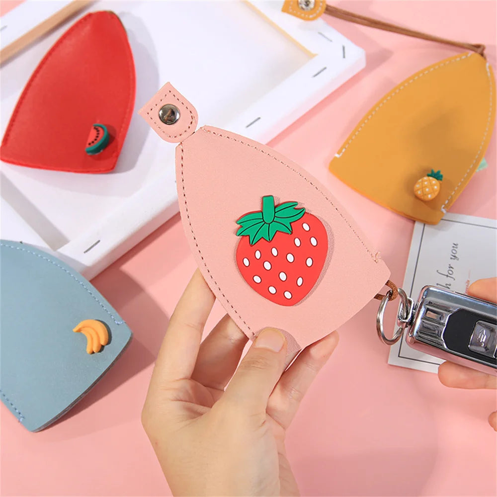 Unisex Creative Fruit Pull Type Key Bag PU Leather Key Wallets