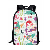 Coral Mermaid Prints Chidlren Book Bagpack Teenager Rucksack