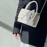 Girly Bowknot Small Shoulder Bag PU Leather Women Crossbody Bag