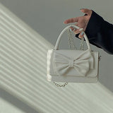 Girly Bowknot Small Shoulder Bag PU Leather Women Crossbody Bag