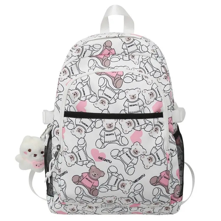 Graffiti Bear Backpack Waterproof Women Book Boy Bags Female Laptop Nylon