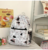Graffiti Bear Backpack Waterproof Women Book Boy Bags Female Laptop Nylon