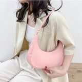 Nylon Hobo Tote Handbag Small Shoulder Bag with Zipper Closure