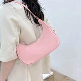 Nylon Hobo Tote Handbag Small Shoulder Bag with Zipper Closure