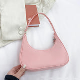 Nylon Hobo Tote Handbag Small Shoulder Bag with Zipper Closure
