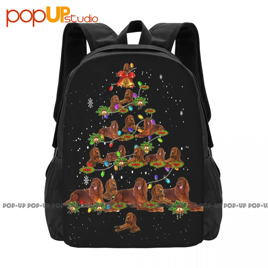 Irish Setter Dog Christmas Tree Decor Xmas Tree Backpack