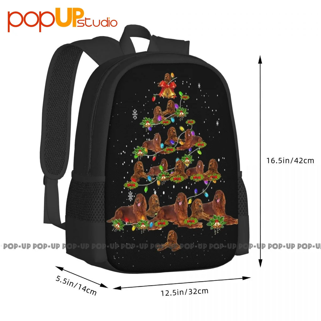 Irish Setter Dog Christmas Tree Decor Xmas Tree Backpack