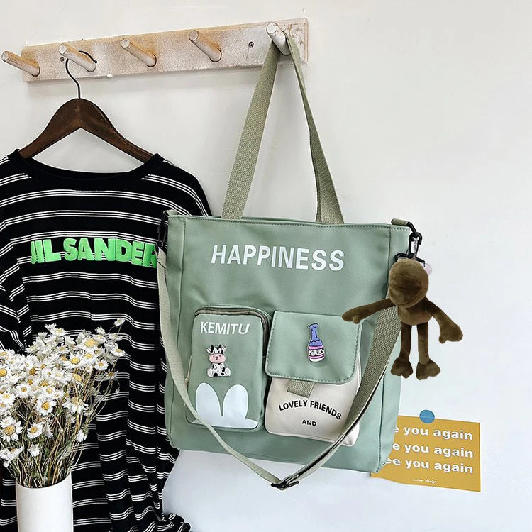 Large Capacity Nylon Tote Bag for Teenage Girls