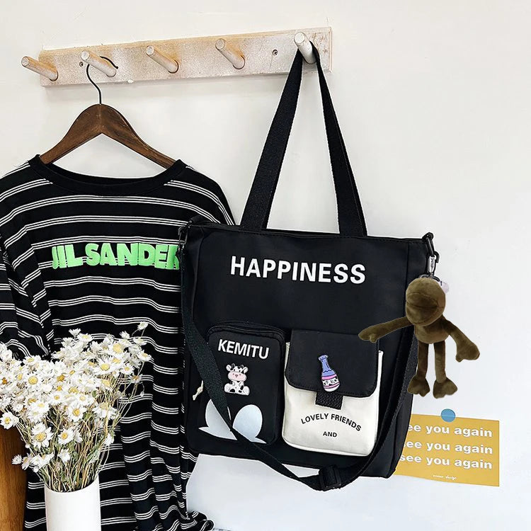 Large Capacity Nylon Tote Bag for Teenage Girls