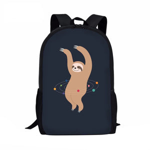Lazy Sloth Print School Bags for Girls