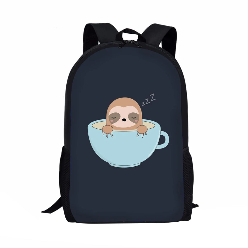 Lazy Sloth Print School Bags for Girls
