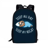 Lazy Sloth Print School Bags for Girls
