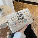 Cartoon Printed Small Square Cross-body Bag for Women