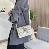 Cartoon Printed Small Square Cross-body Bag for Women