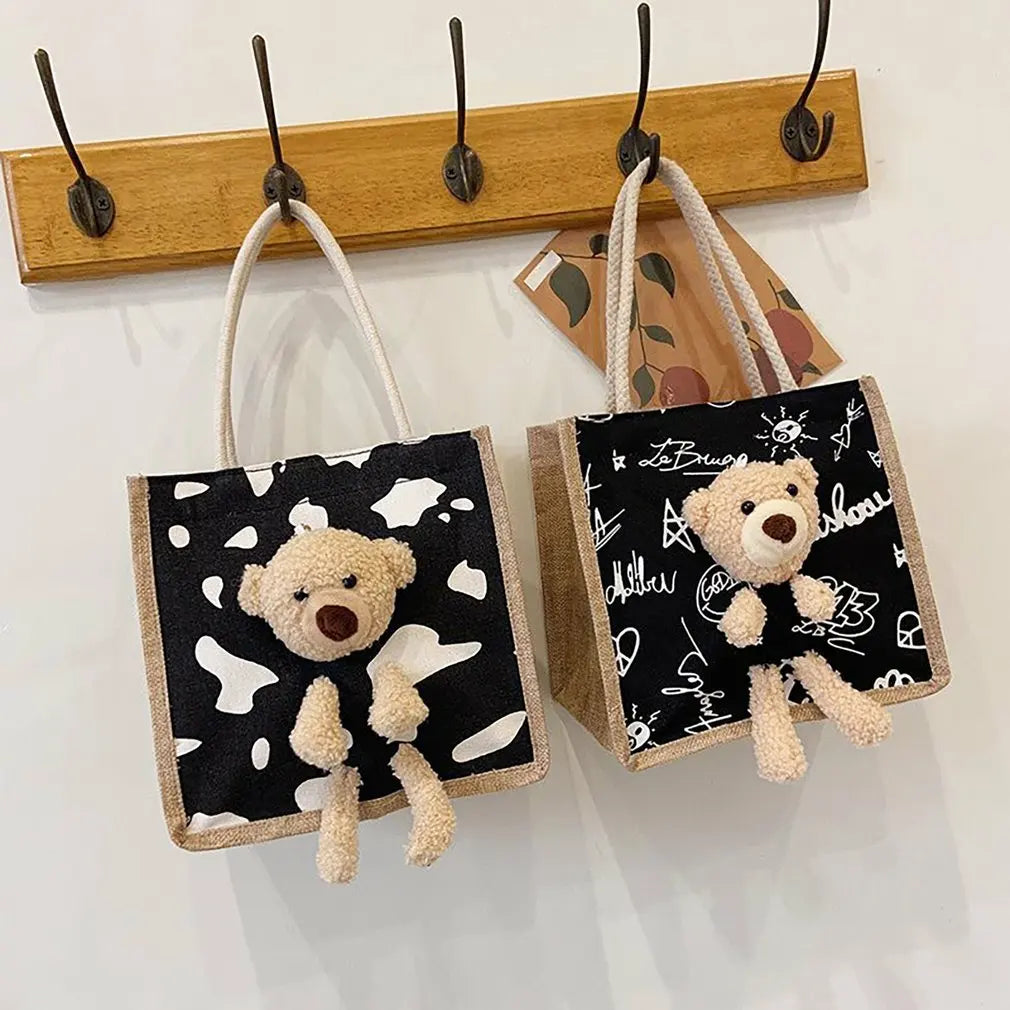 Little Bear Female Canvas Bag Versatile And Fashionable Canvas Bag For Women