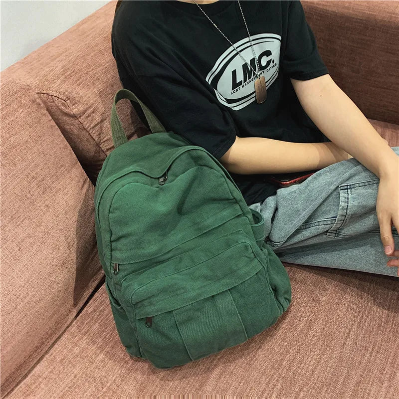 Canvas Travel School Bag Casual Women Backpack For Teenage Girls