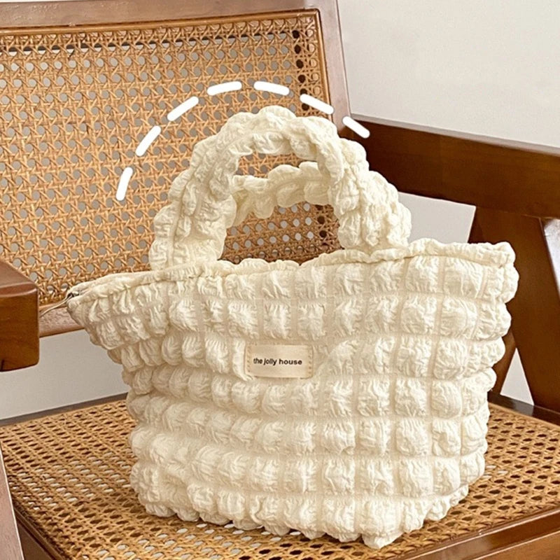 Pleated Women Shoulder Bags Large Capacity Vest Underarm Bag Portable