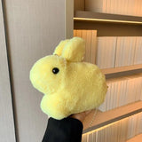Funny Plush Bunny Crossbody Bag for Women
