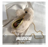 Funny Plush Bunny Crossbody Bag for Women