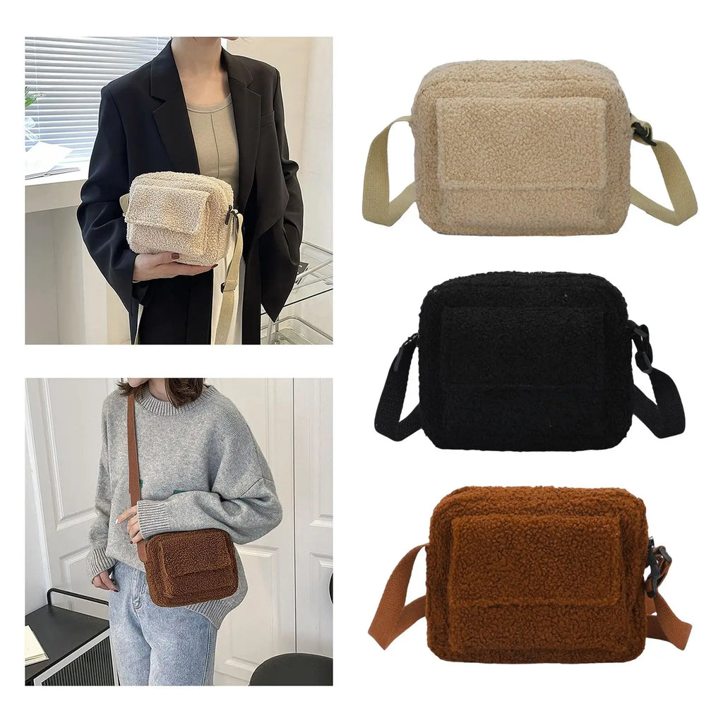 Plush Shoulder Bag for Work