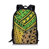 Polynesian Print Kids Backpack School Bags Girls Book Bag