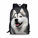 3D Husky Wolf School Bag for Teens Boys Girls