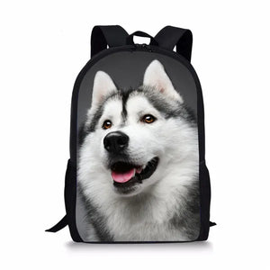 3D Husky Wolf School Bag for Teens Boys Girls