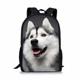 3D Husky Wolf School Bag for Teenager Boys Girls