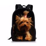 Yorkshire Terrier Print School Bag for Girls Children Backpack